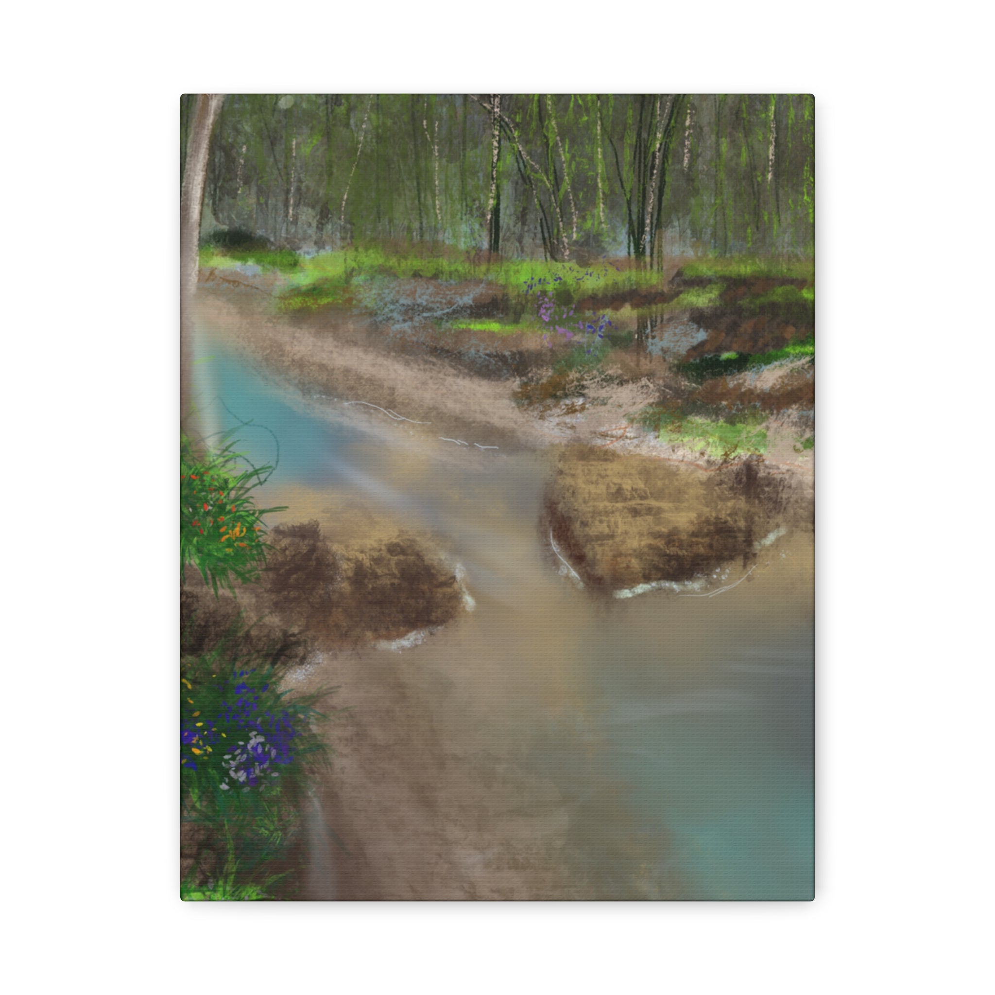 Whispering Creek Canvas Print — Tranquil Stream Wall Art