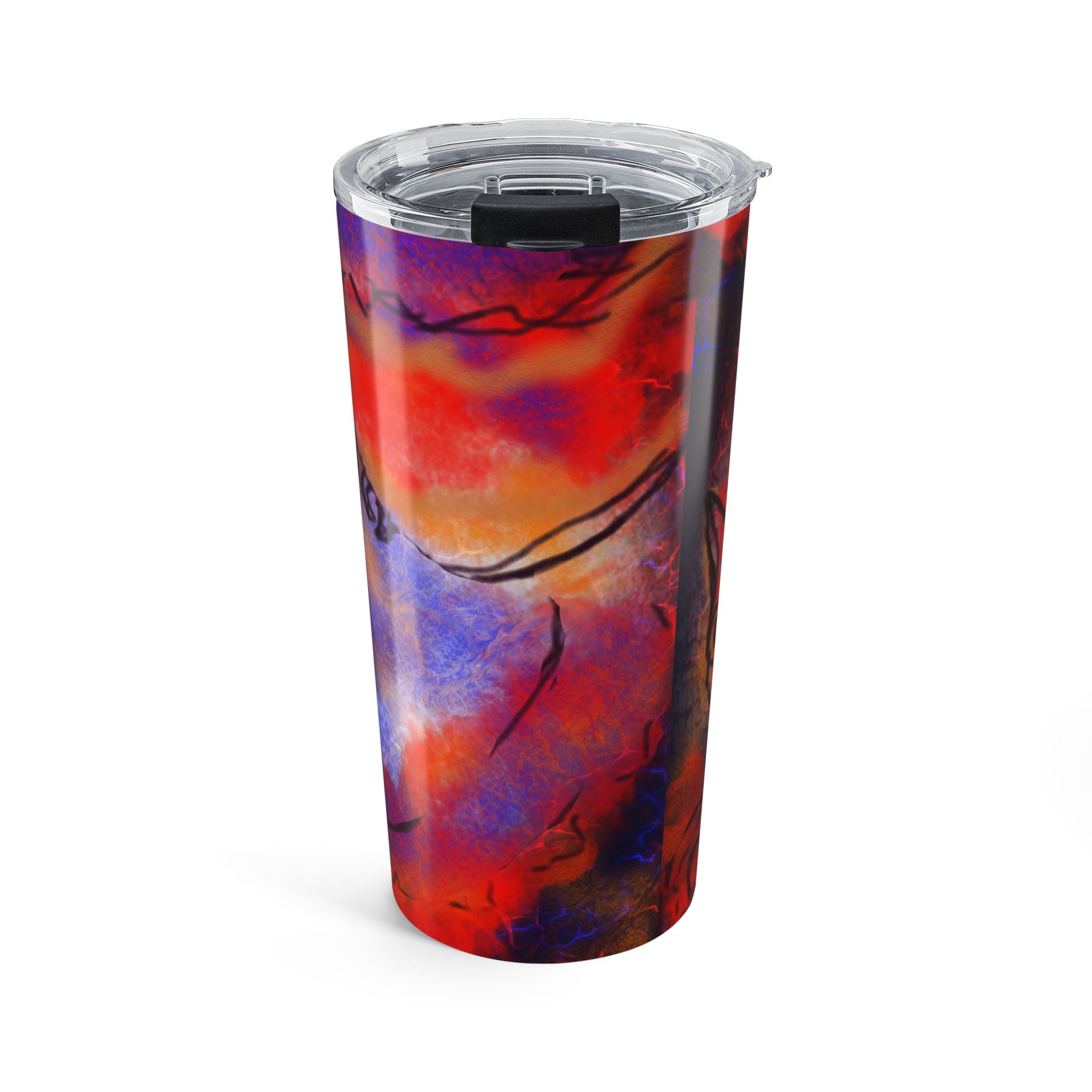 "20oz Dragon Storm Tumbler — Red Digital Art Travel Mug"