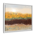 Golden Meadow Morning on Matte Canvas, Framed