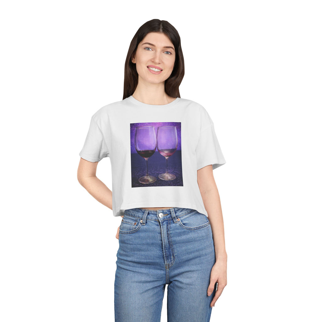 The Night Was Grape — Wine Lovers Crop Tee