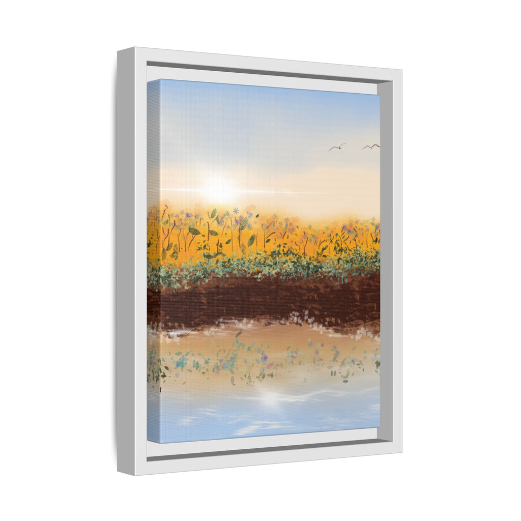 Golden Meadow Morning on Matte Canvas, Framed