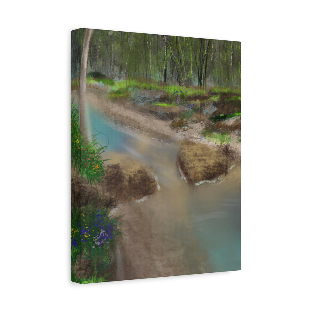 Whispering Creek Canvas Print — Tranquil Stream Wall Art