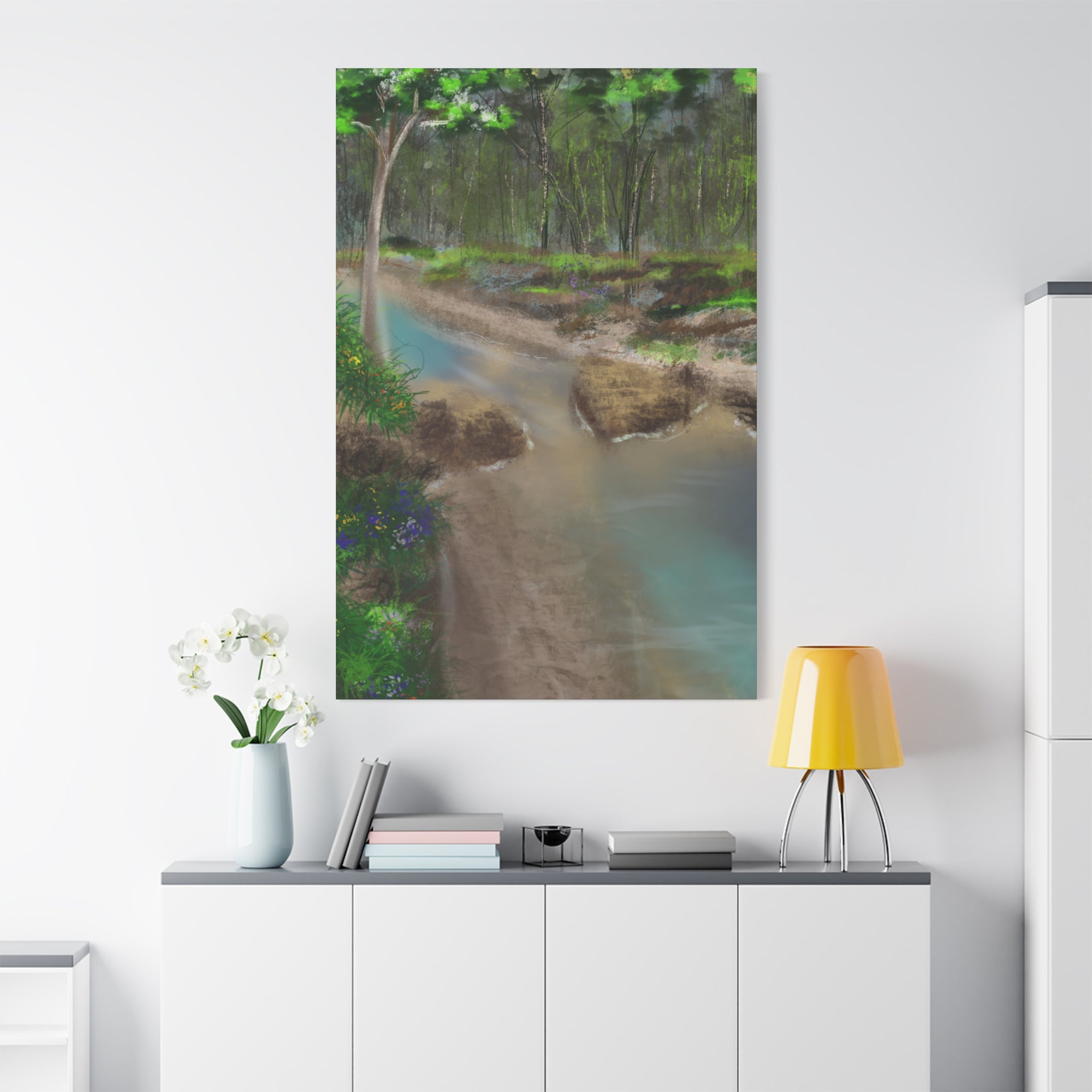 Whispering Creek Canvas Print — Tranquil Stream Wall Art