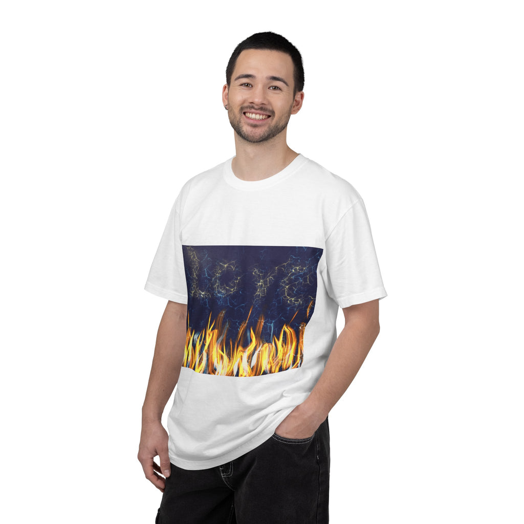 Electric Inferno on Unisex Garment-Dyed T-shirt