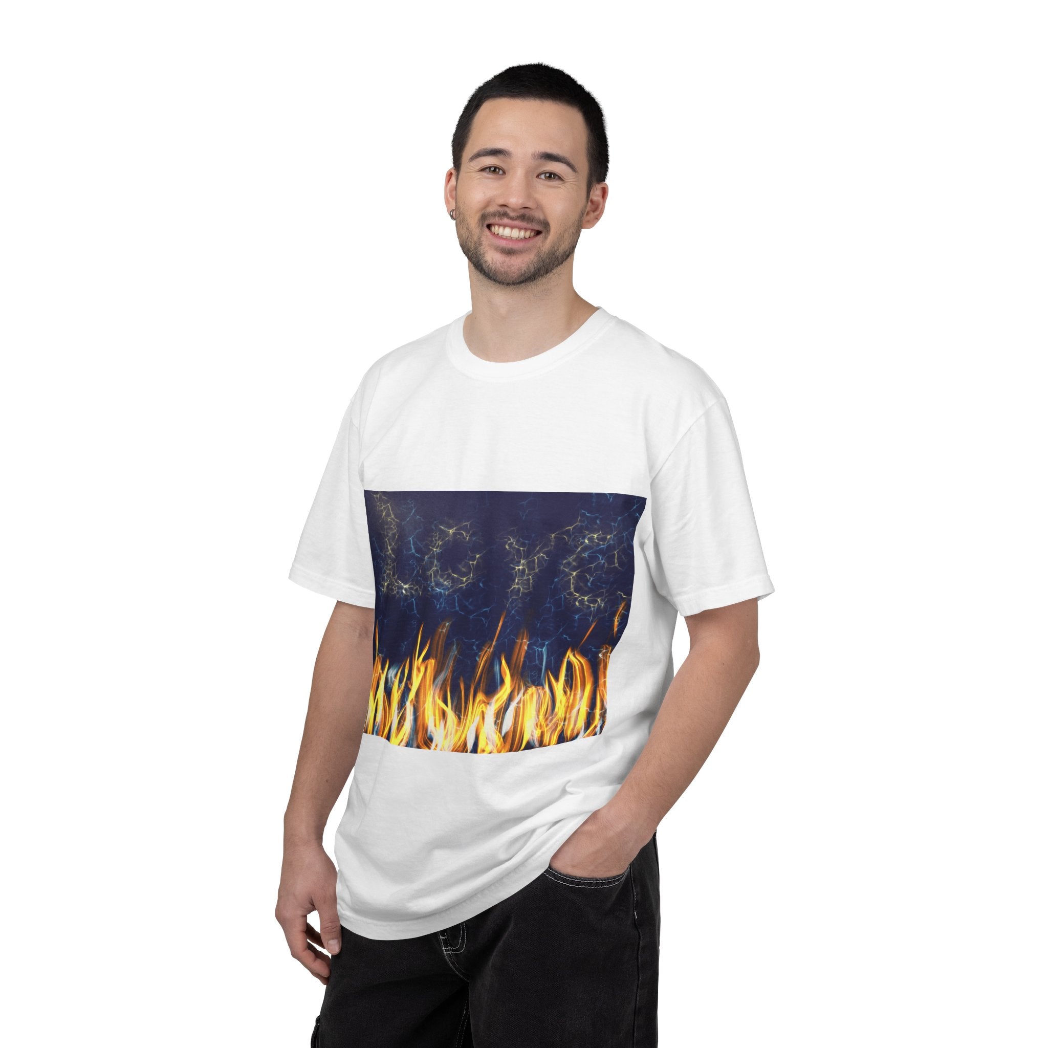 Electric Inferno on Unisex Garment-Dyed T-shirt