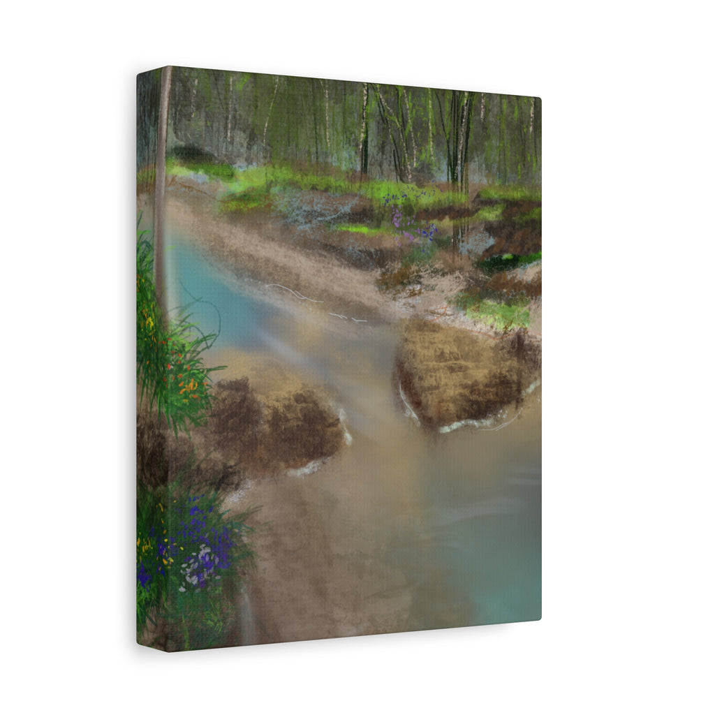 Whispering Creek Canvas Print — Tranquil Stream Wall Art