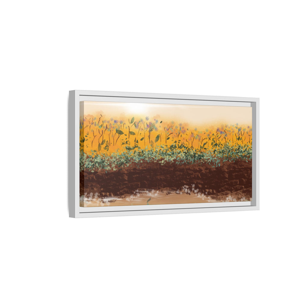 Golden Meadow Morning on Matte Canvas, Framed