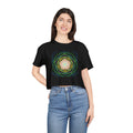 "Blooming Through Chaos — Rose Mandala Crop Tee"