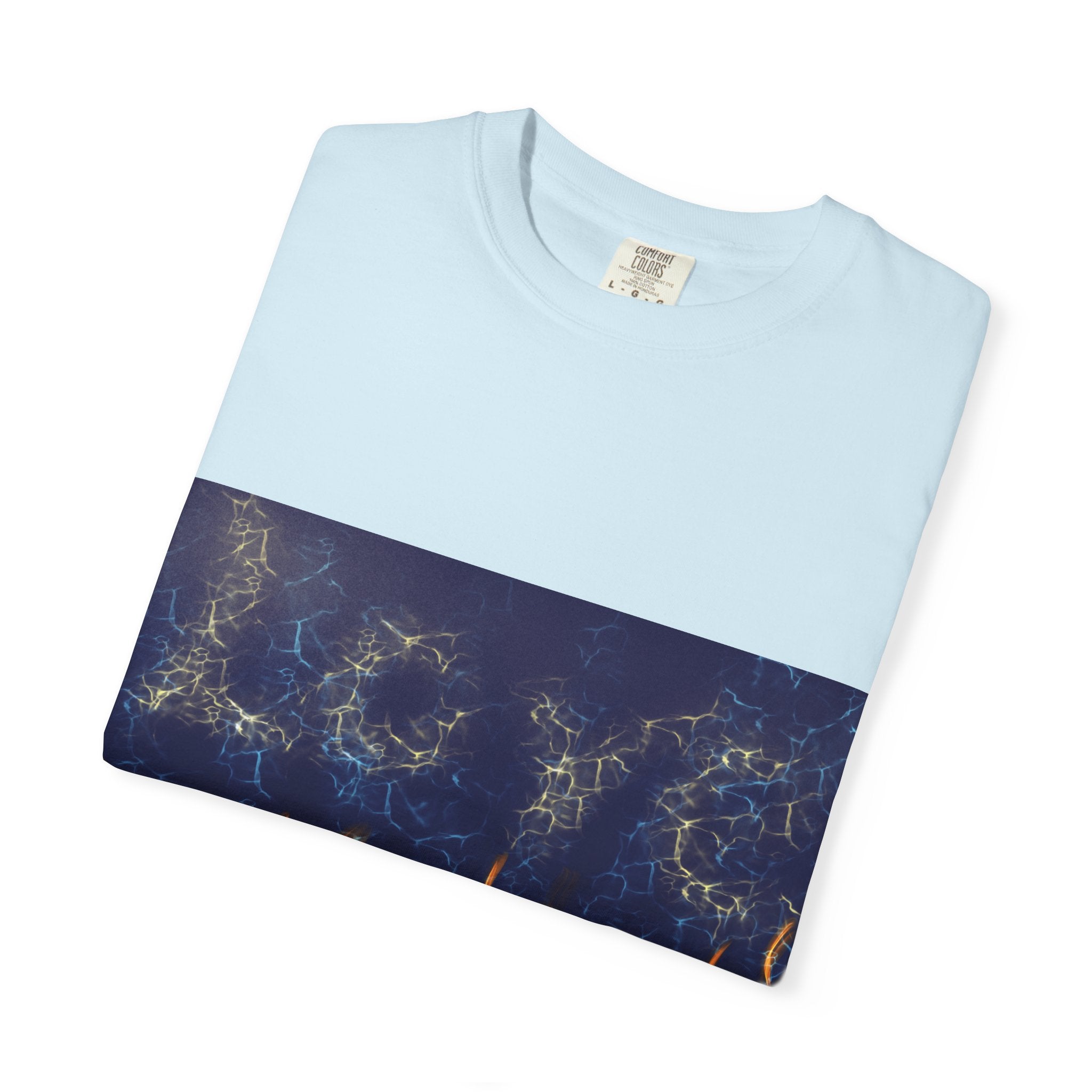 Electric Inferno on Unisex Garment-Dyed T-shirt