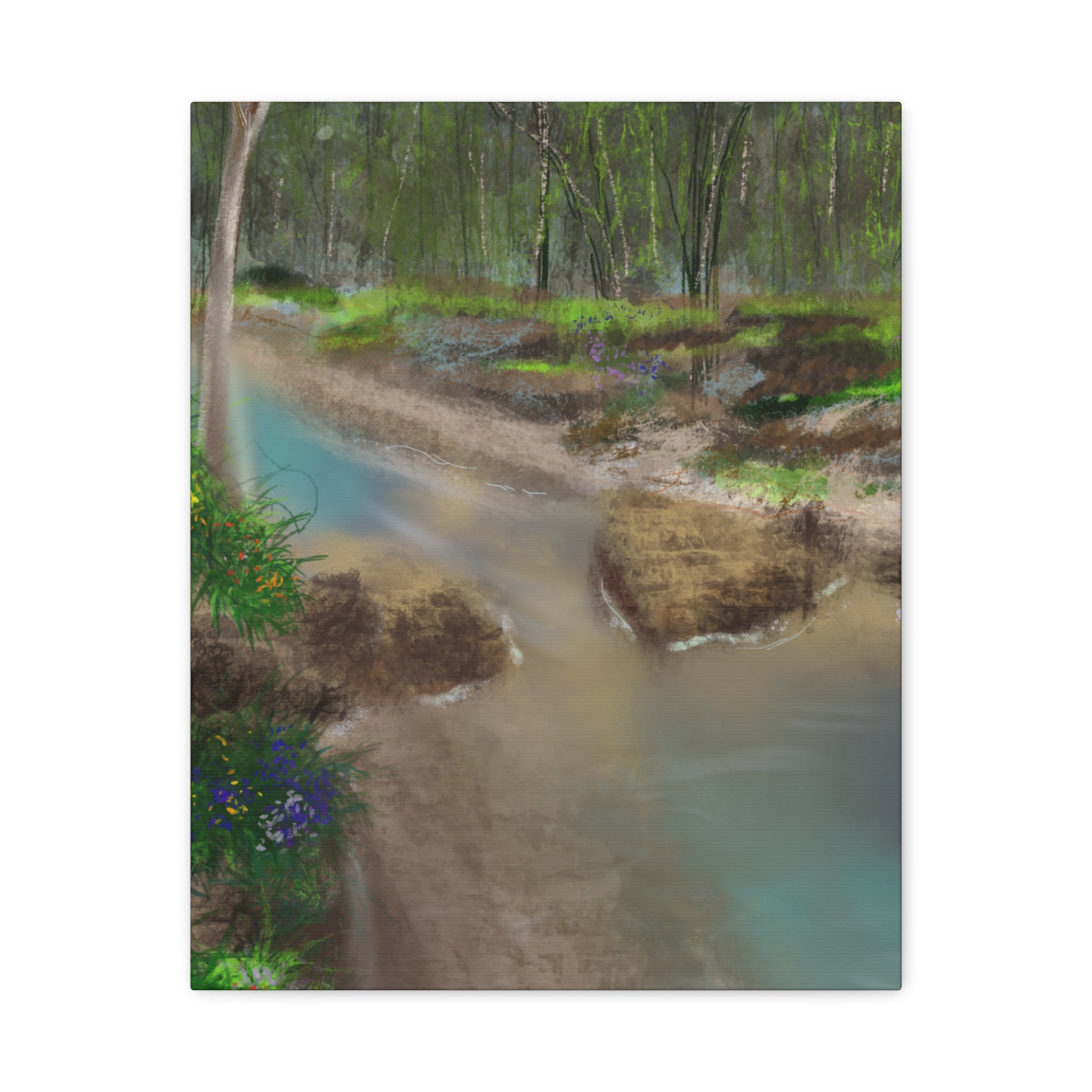 Whispering Creek Canvas Print — Tranquil Stream Wall Art