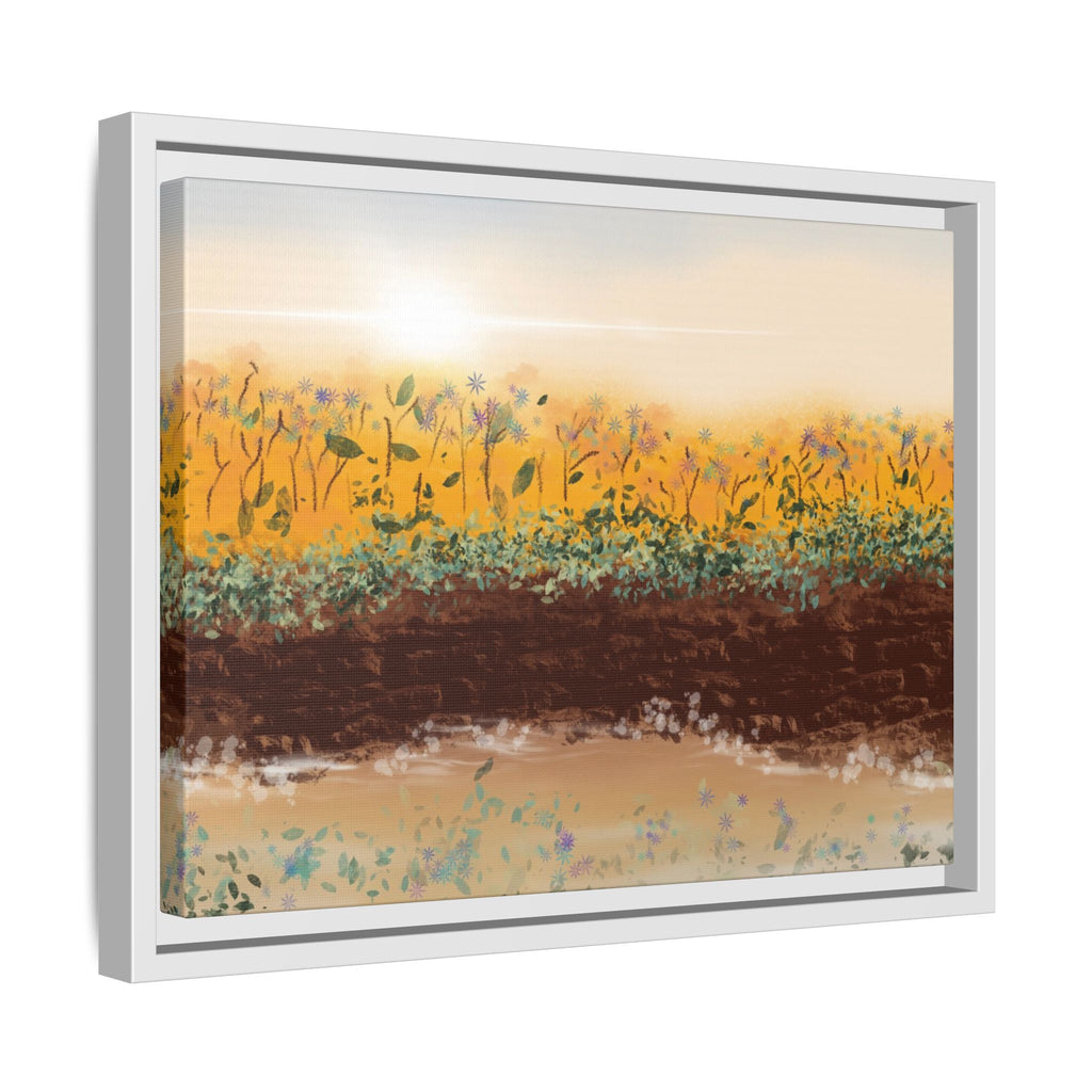 Golden Meadow Morning on Matte Canvas, Framed