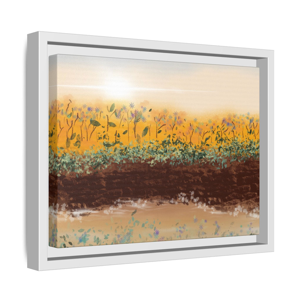 Golden Meadow Morning on Matte Canvas, Framed