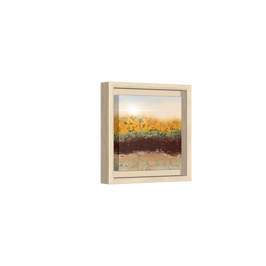 Golden Meadow Morning on Matte Canvas, Framed