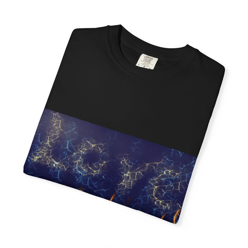 Electric Inferno on Unisex Garment-Dyed T-shirt