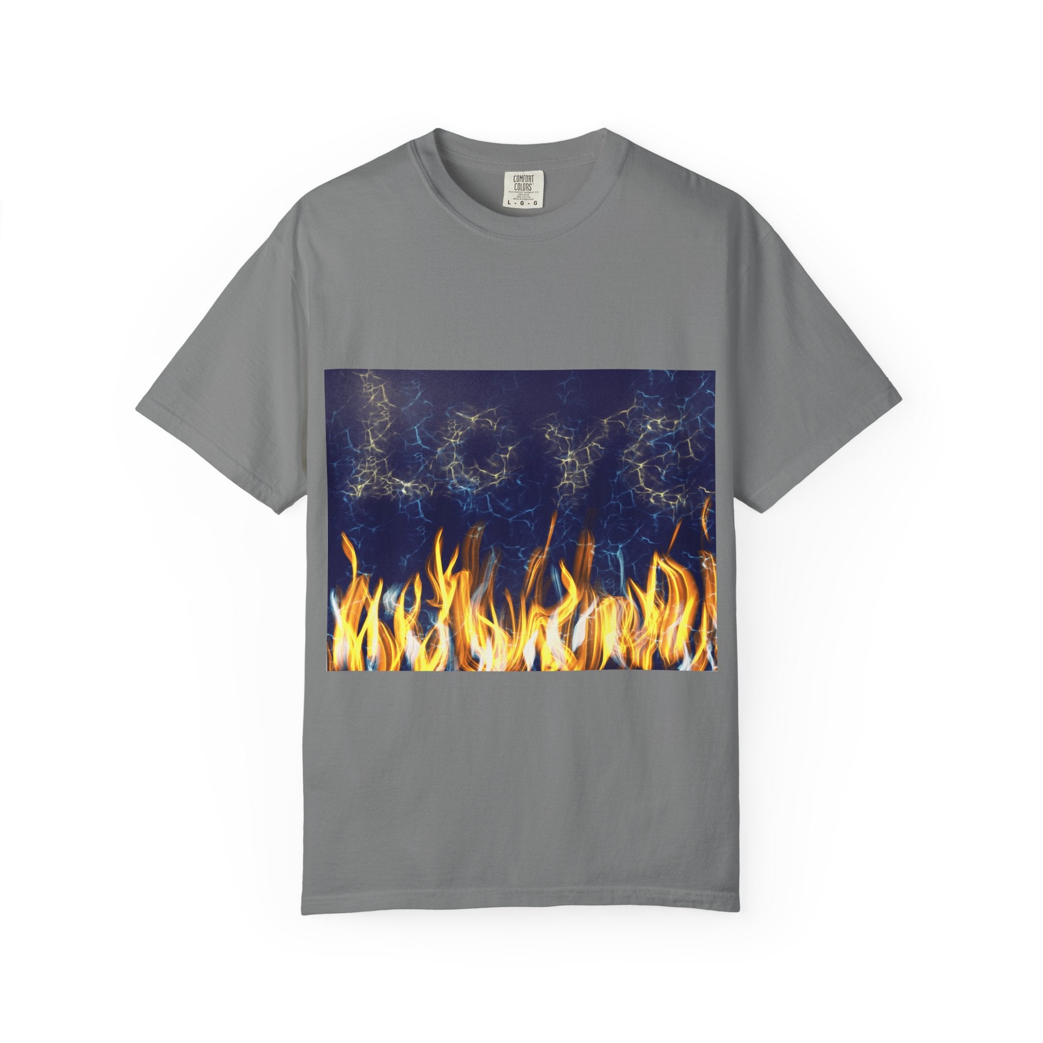 Electric Inferno on Unisex Garment-Dyed T-shirt