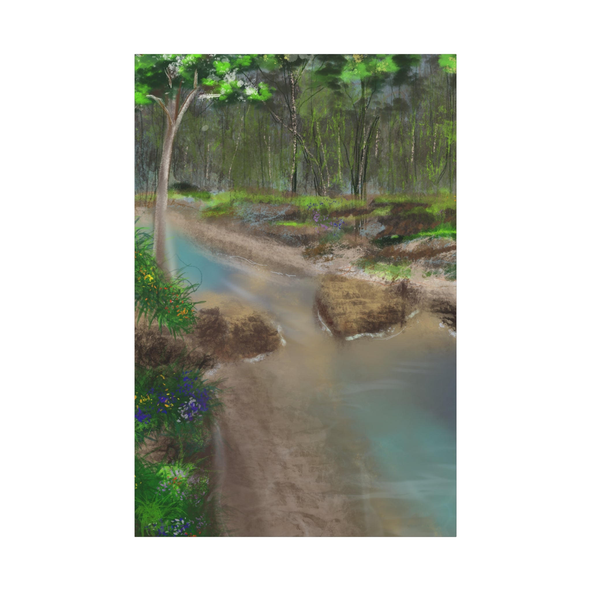 Whispering Creek Canvas Print — Tranquil Stream Wall Art