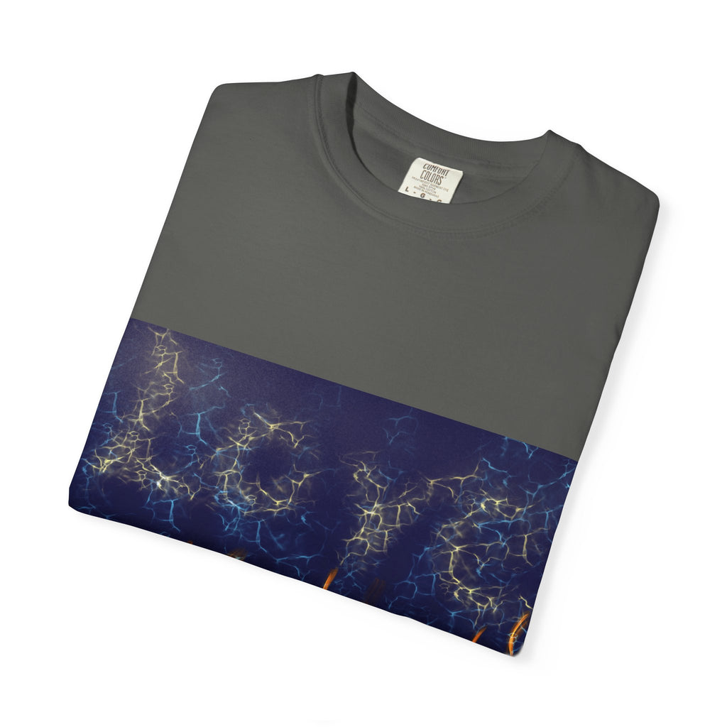 Electric Inferno on Unisex Garment-Dyed T-shirt