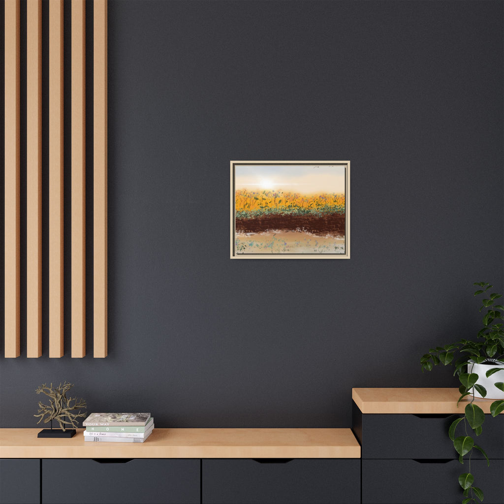 Golden Meadow Morning on Matte Canvas, Framed