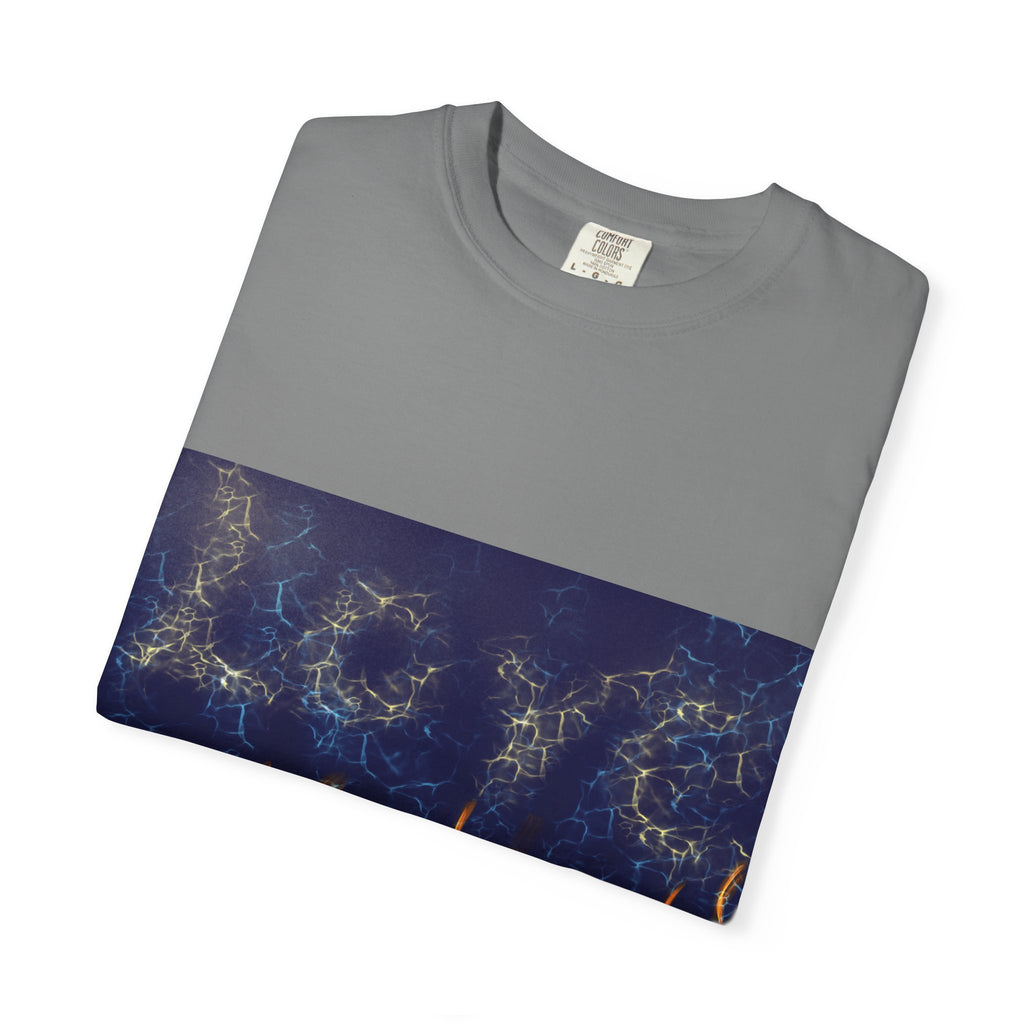 Electric Inferno on Unisex Garment-Dyed T-shirt