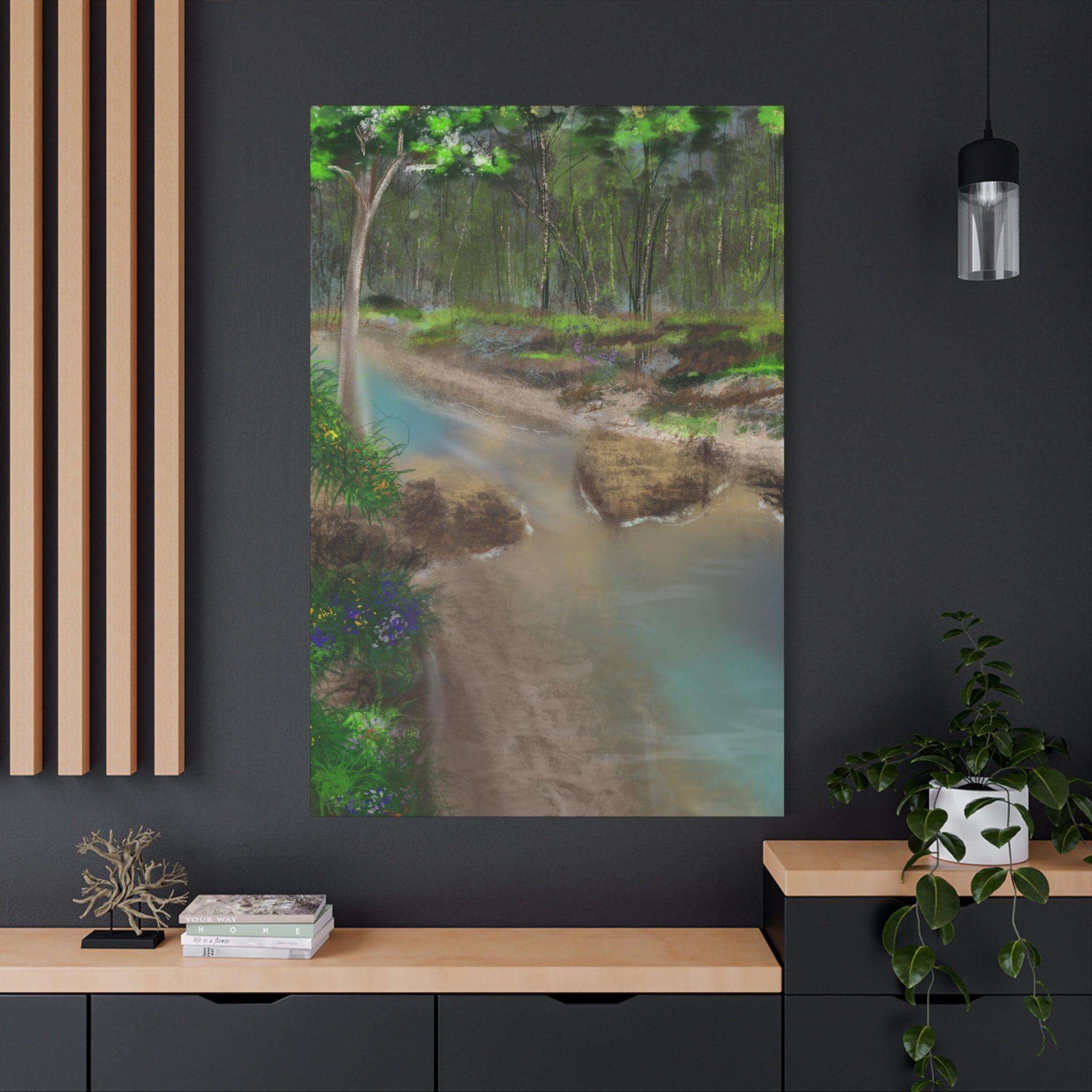 Whispering Creek Canvas Print — Tranquil Stream Wall Art