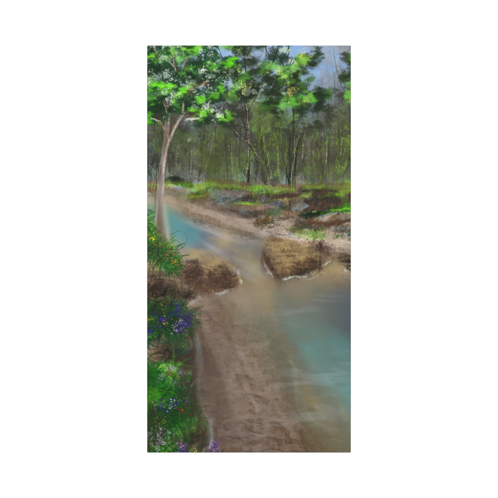 Whispering Creek Canvas Print — Tranquil Stream Wall Art