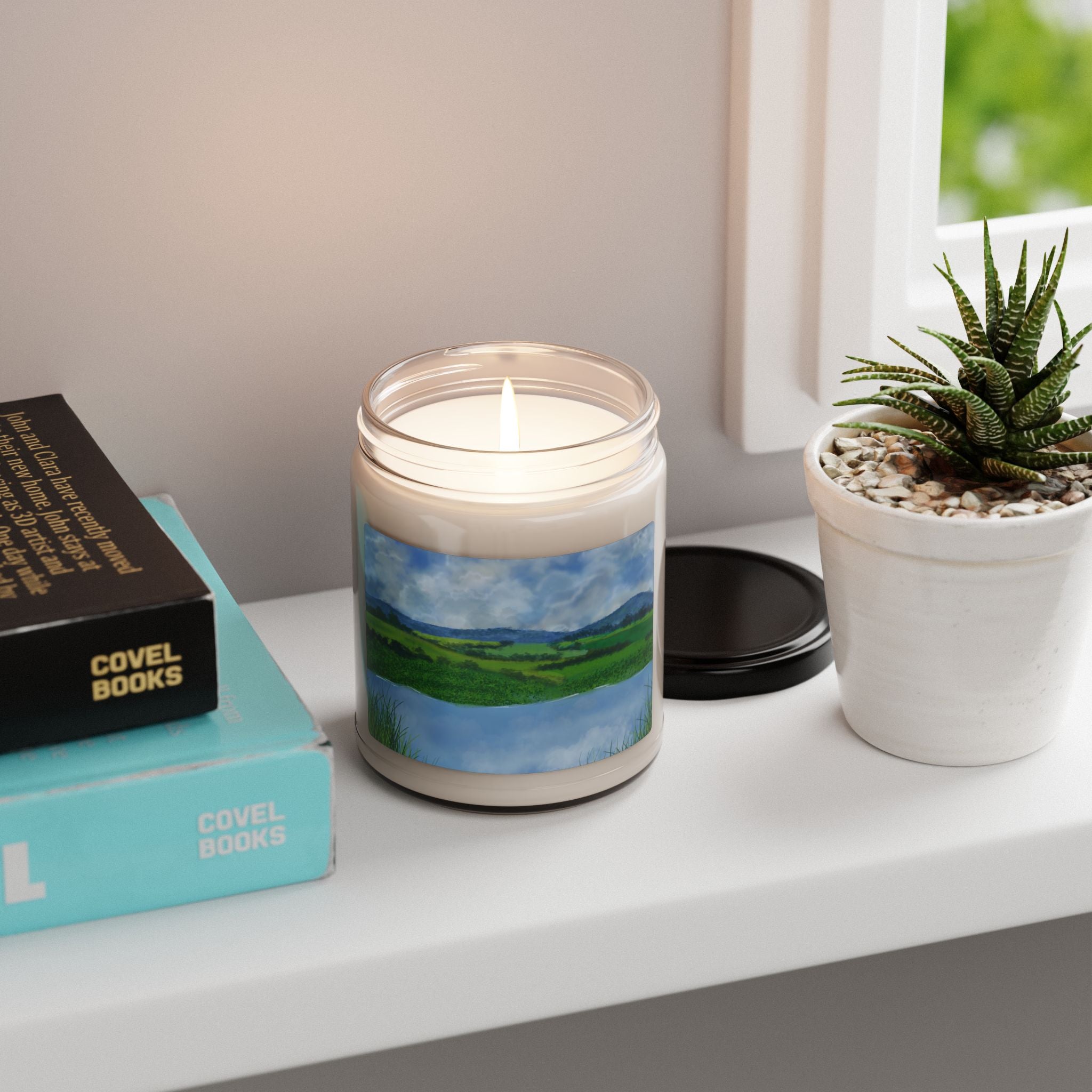 Spring Stillness Soy Candle — Lakeside Renewal Scented Candle (9oz)