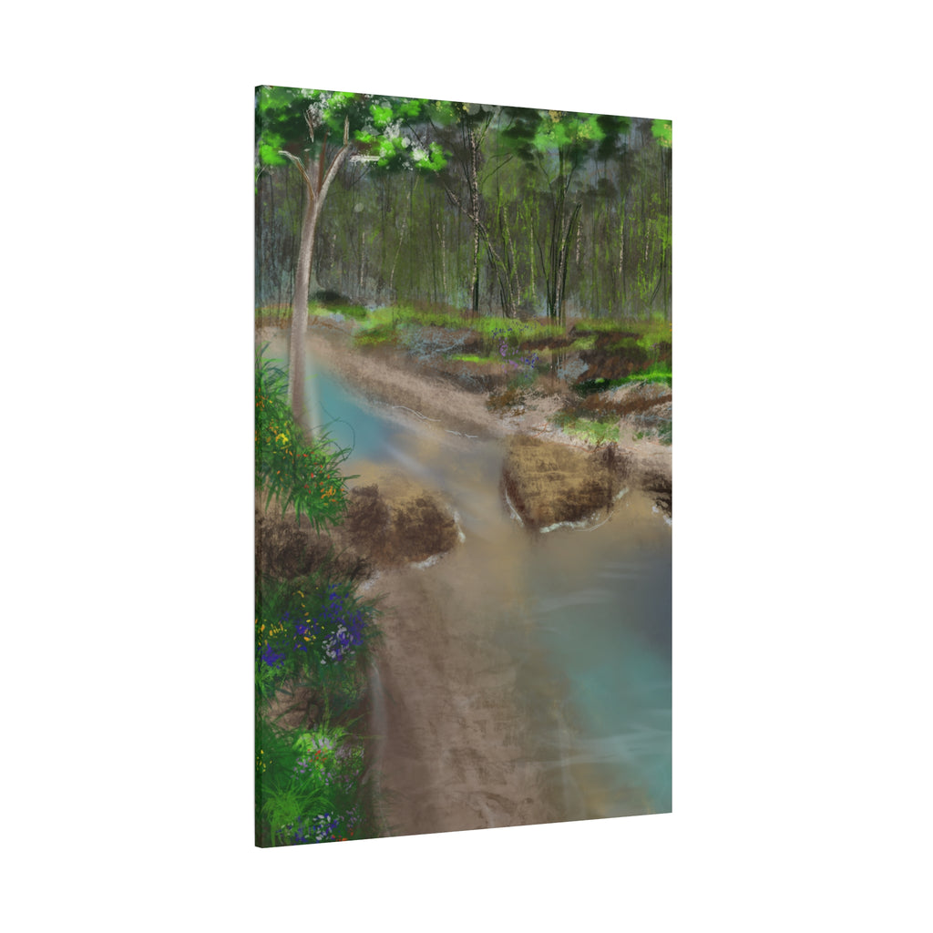 Whispering Creek Canvas Print — Tranquil Stream Wall Art