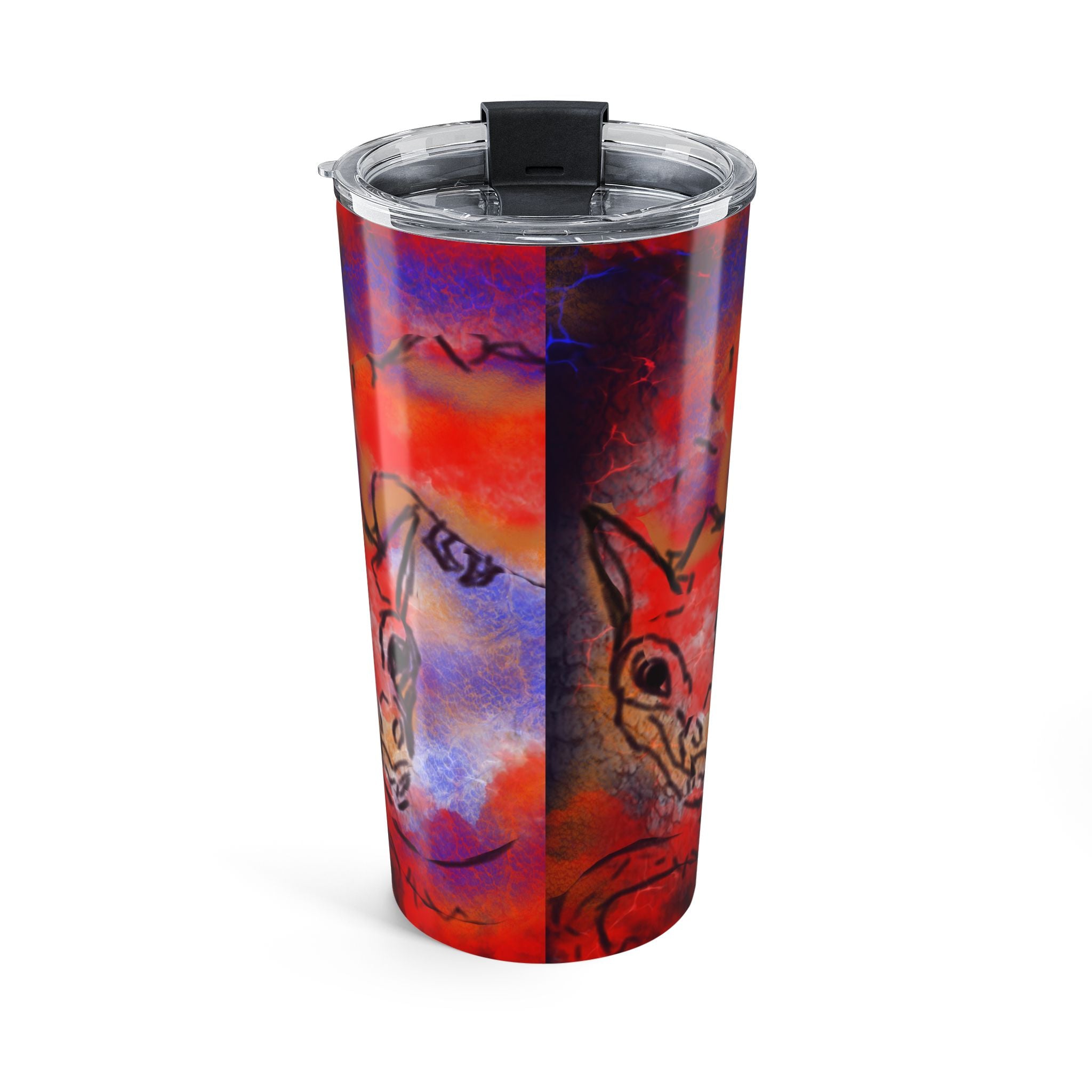 "20oz Dragon Storm Tumbler — Red Digital Art Travel Mug"