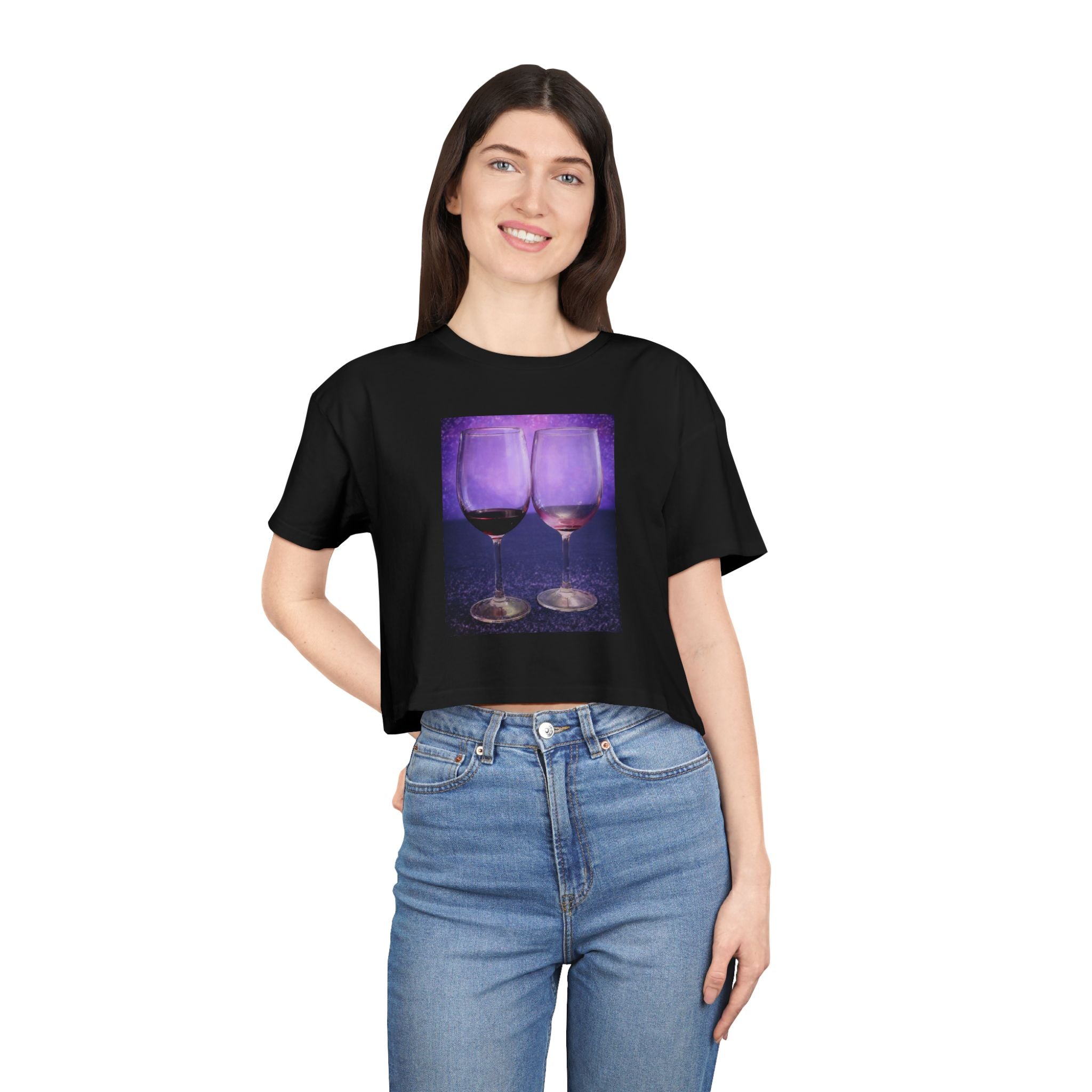 The Night Was Grape — Wine Lovers Crop Tee