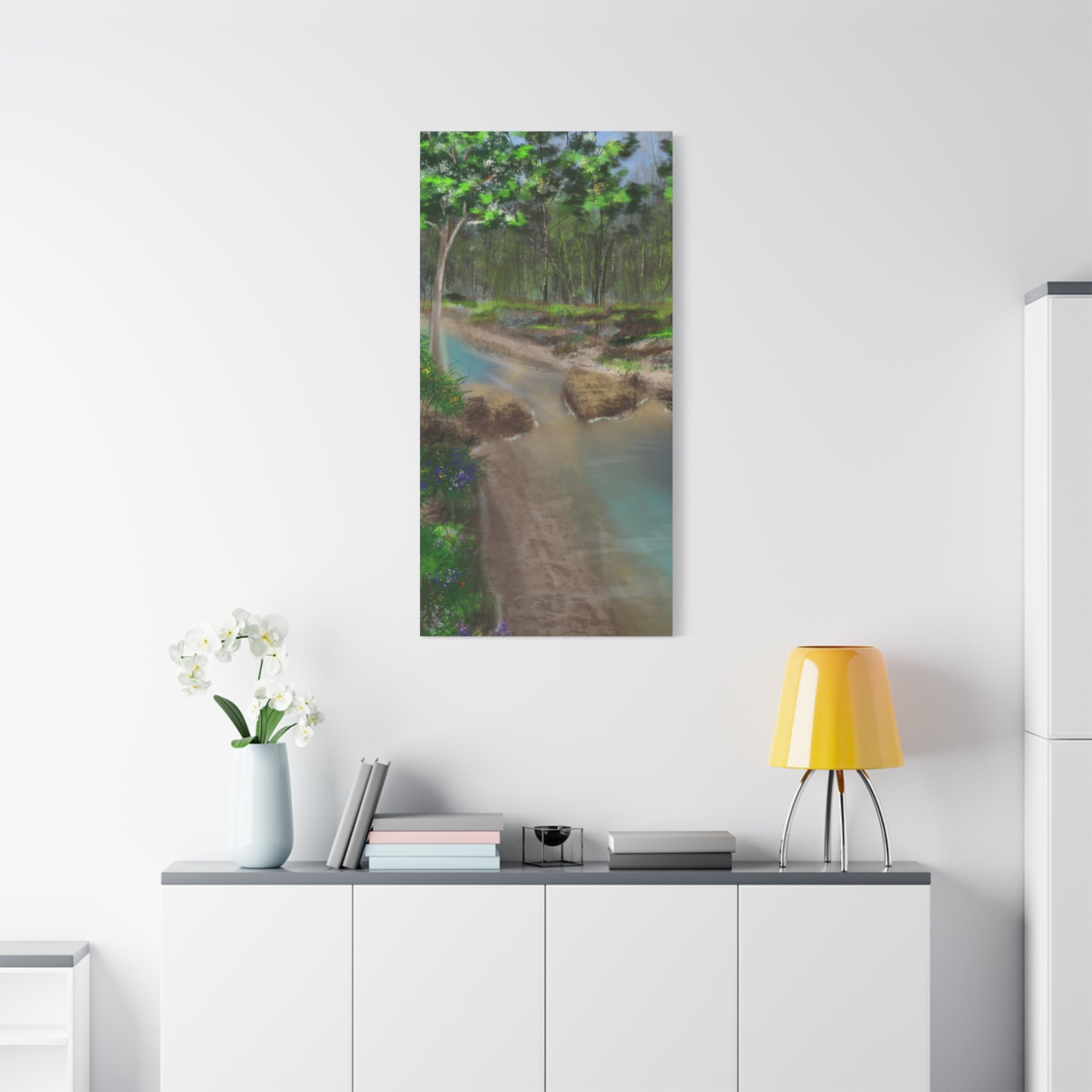 Whispering Creek Canvas Print — Tranquil Stream Wall Art
