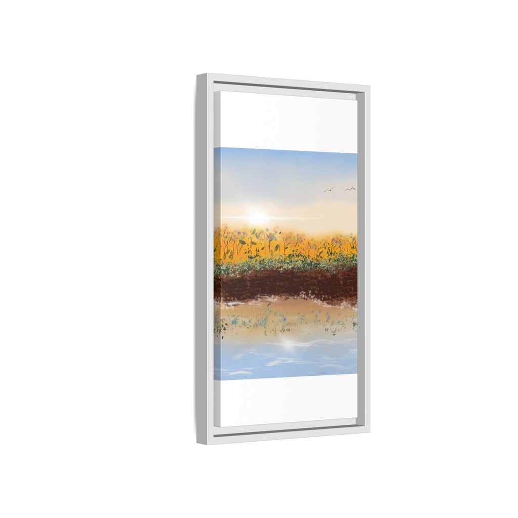Golden Meadow Morning on Matte Canvas, Framed