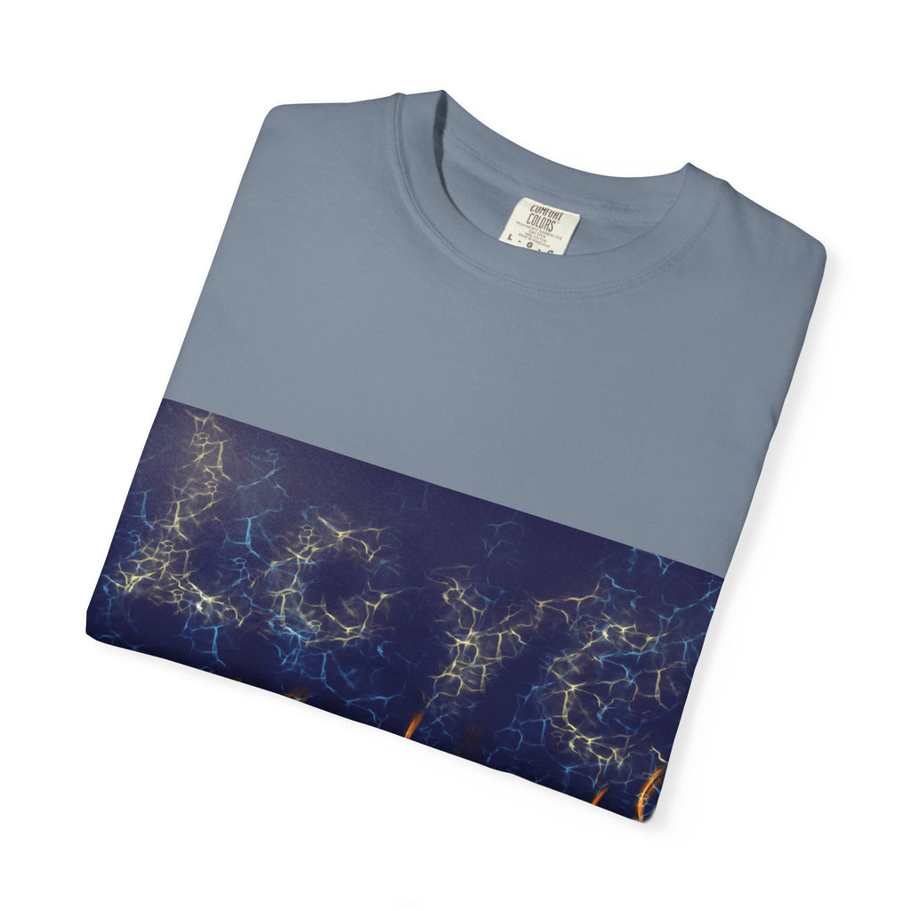 Electric Inferno on Unisex Garment-Dyed T-shirt