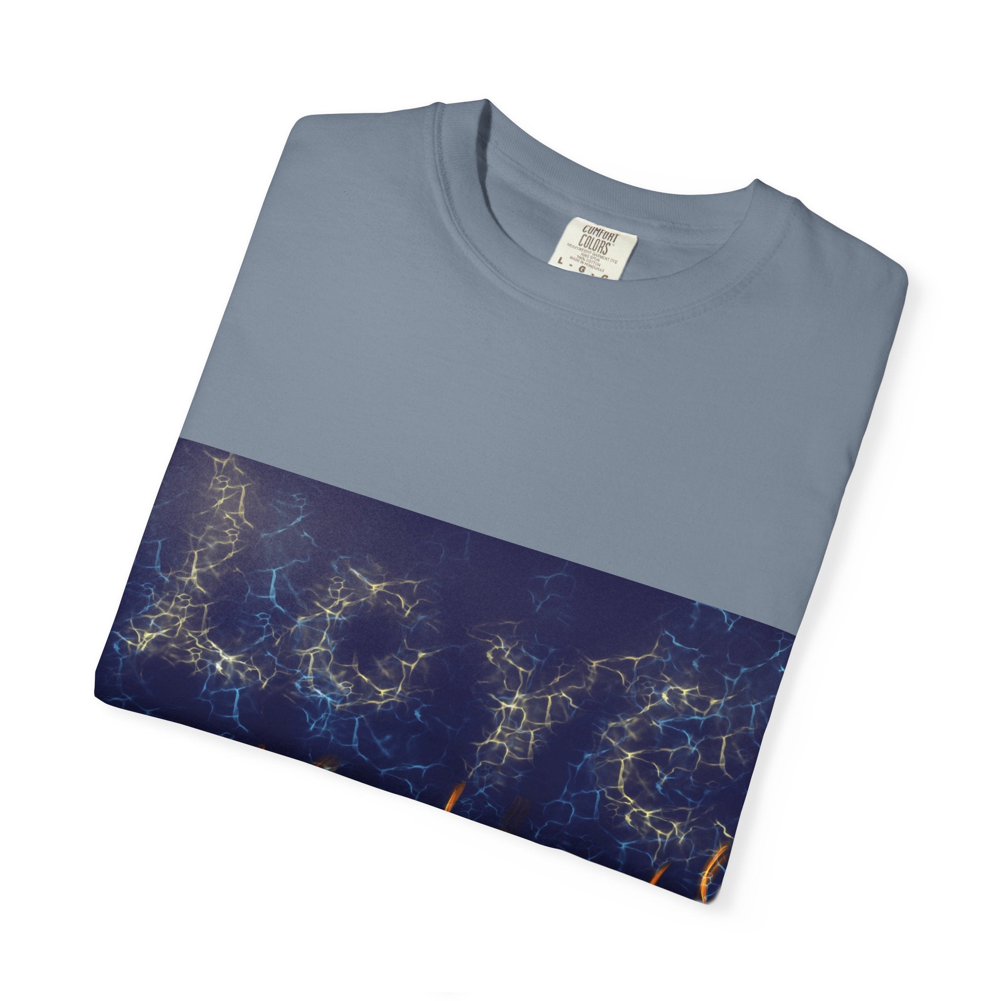 Electric Inferno on Unisex Garment-Dyed T-shirt