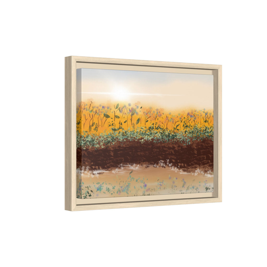 Golden Meadow Morning on Matte Canvas, Framed