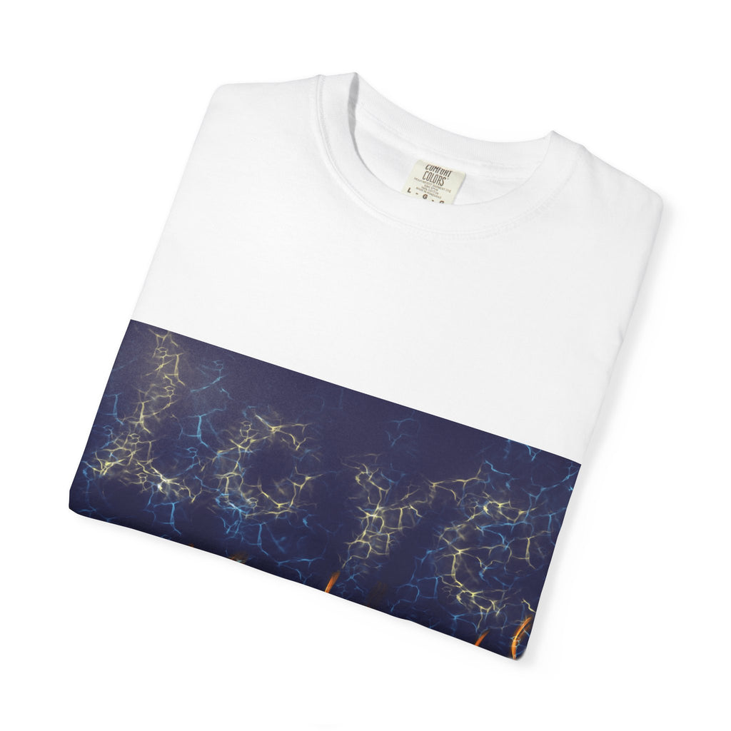 Electric Inferno on Unisex Garment-Dyed T-shirt