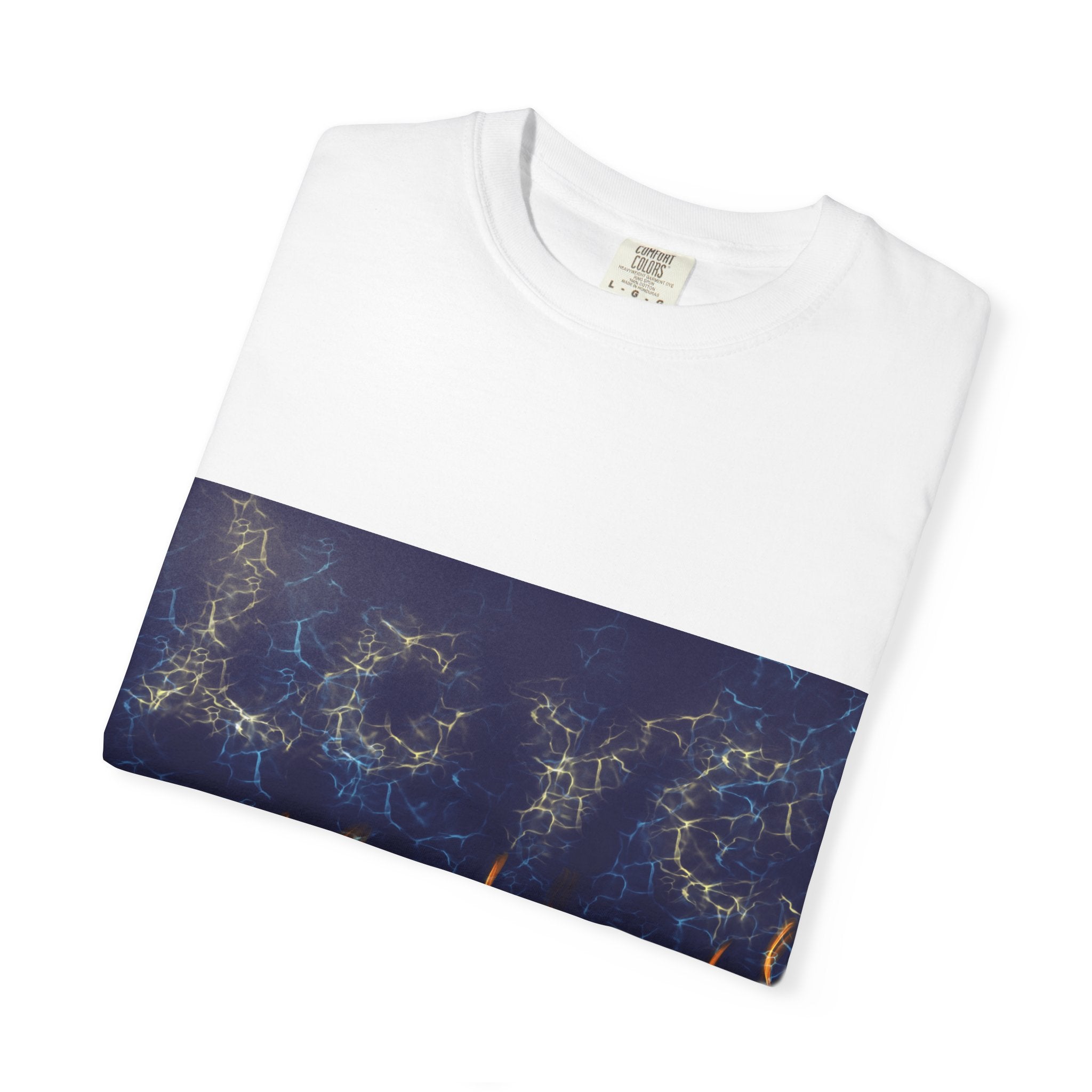 Electric Inferno on Unisex Garment-Dyed T-shirt