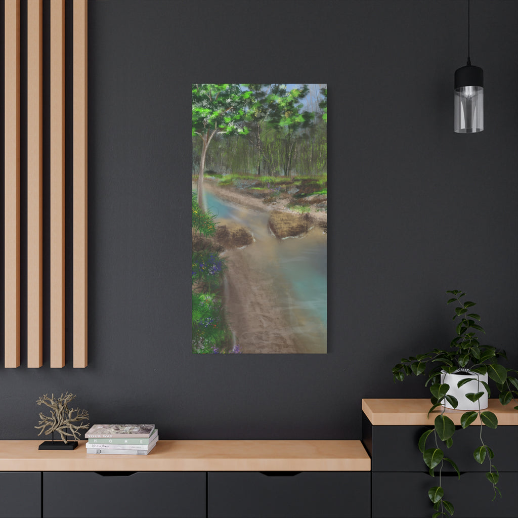 Whispering Creek Canvas Print — Tranquil Stream Wall Art