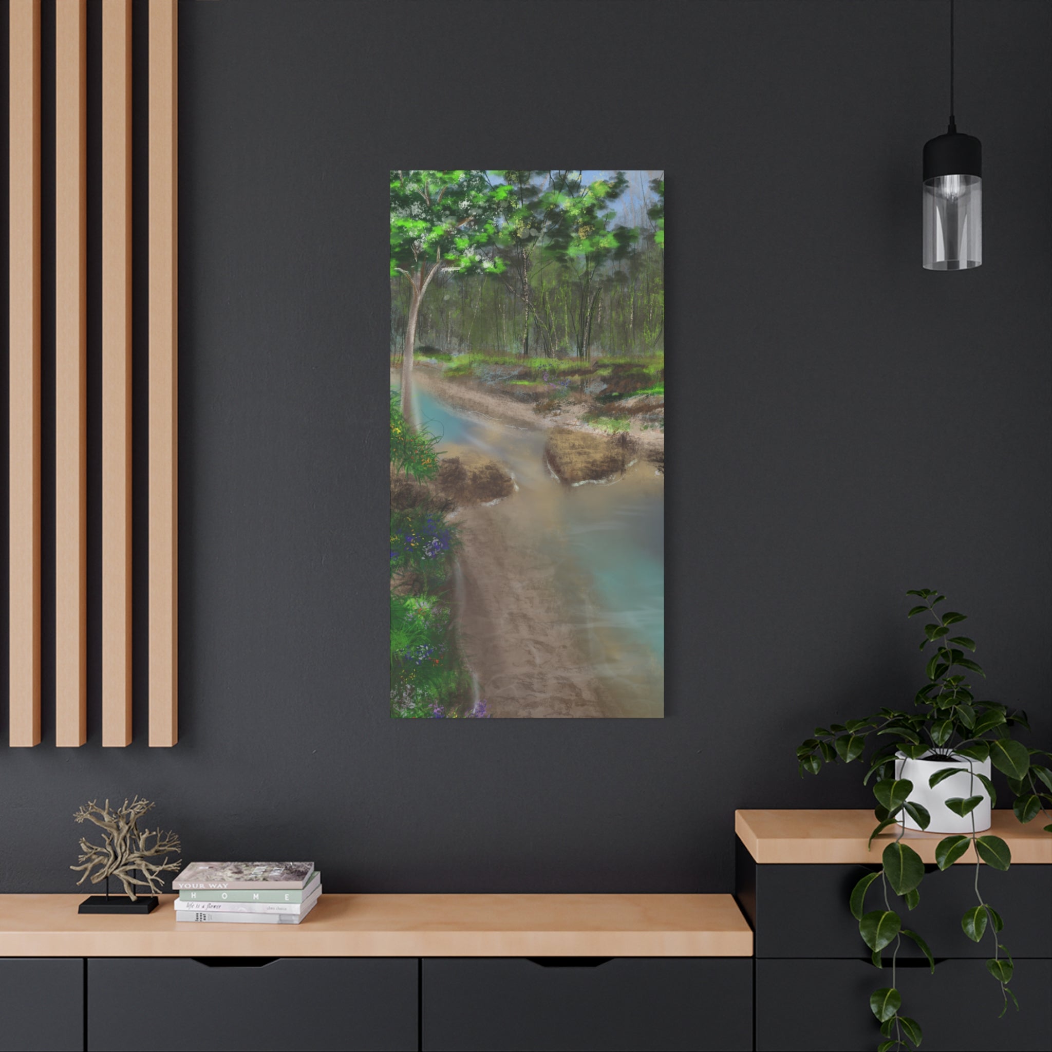 Whispering Creek Canvas Print — Tranquil Stream Wall Art