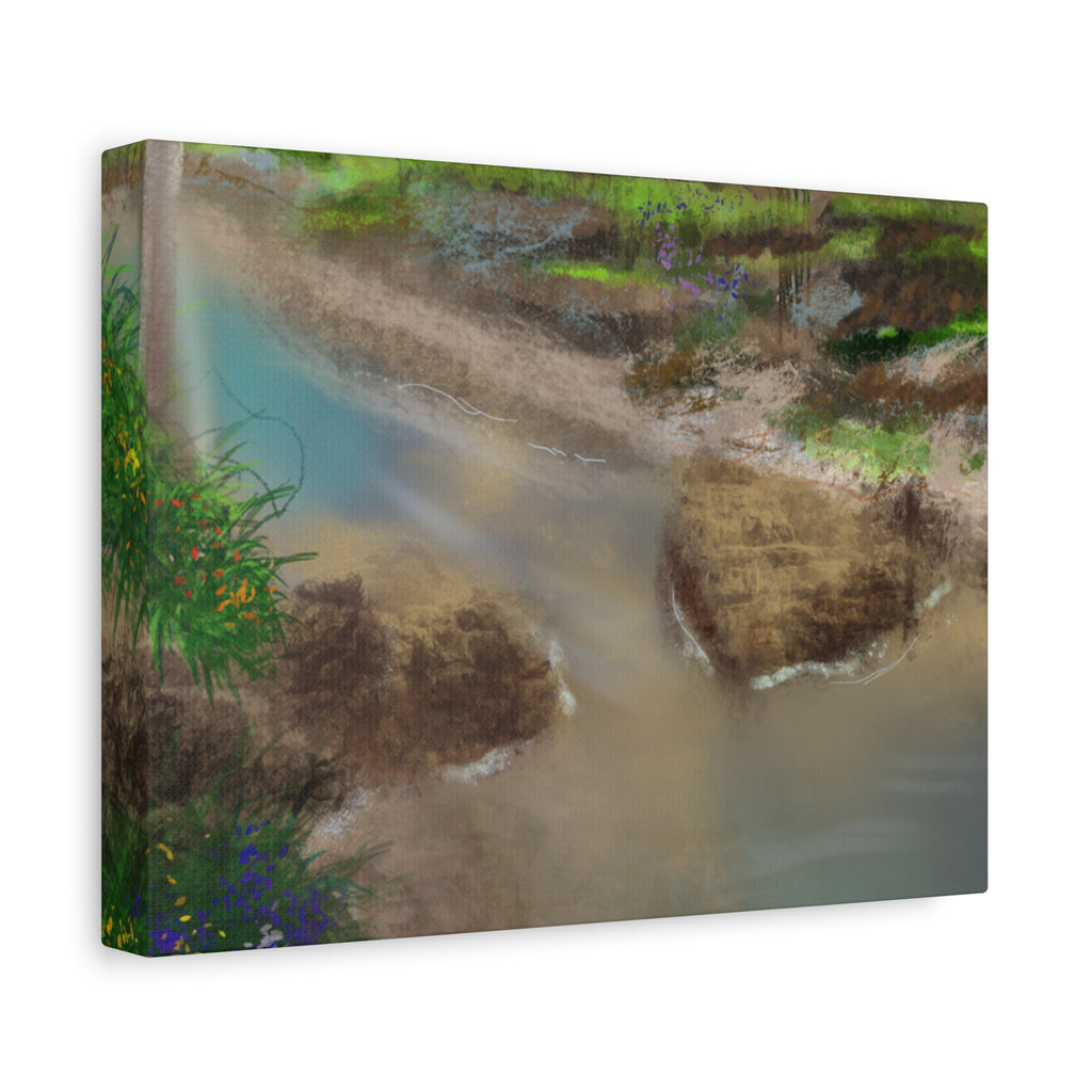 Whispering Creek Canvas Print — Tranquil Stream Wall Art