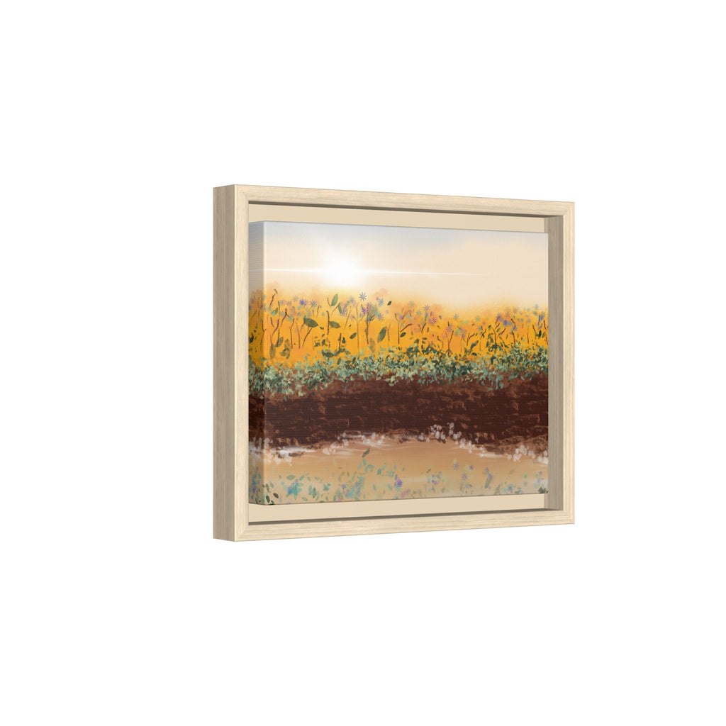 Golden Meadow Morning on Matte Canvas, Framed