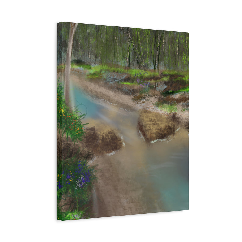 Whispering Creek Canvas Print — Tranquil Stream Wall Art