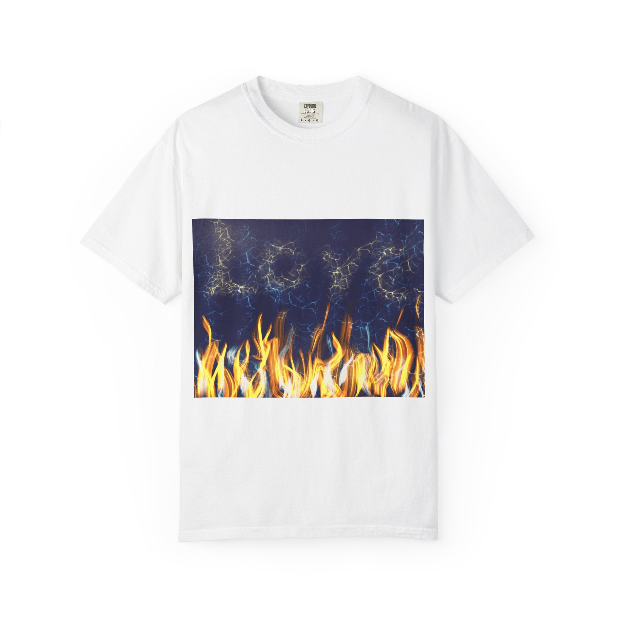 Electric Inferno on Unisex Garment-Dyed T-shirt