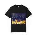 Electric Inferno on Unisex Garment-Dyed T-shirt
