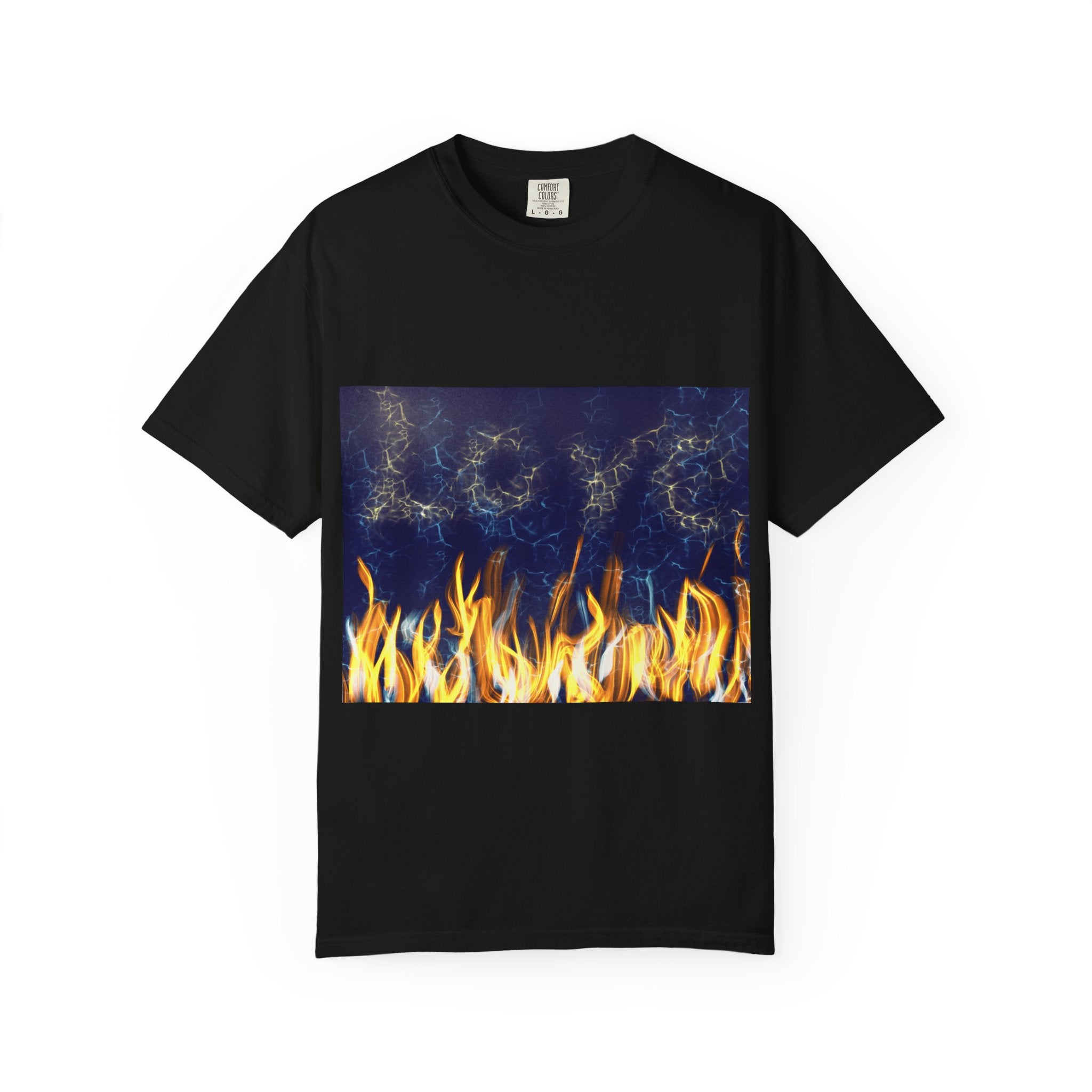 Electric Inferno on Unisex Garment-Dyed T-shirt