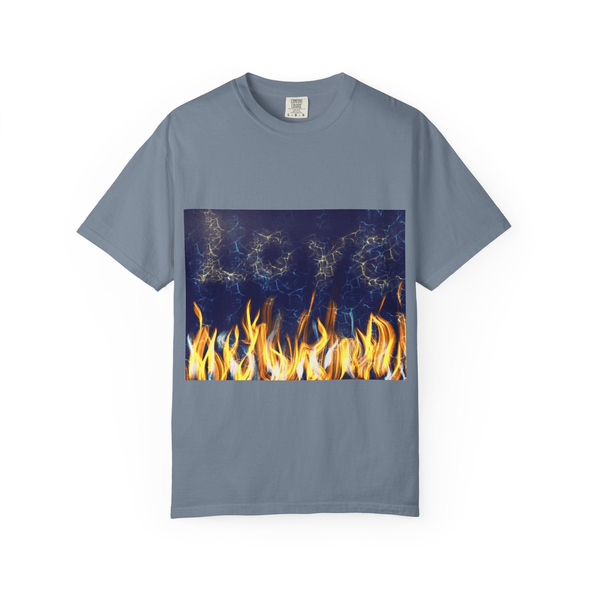 Electric Inferno on Unisex Garment-Dyed T-shirt
