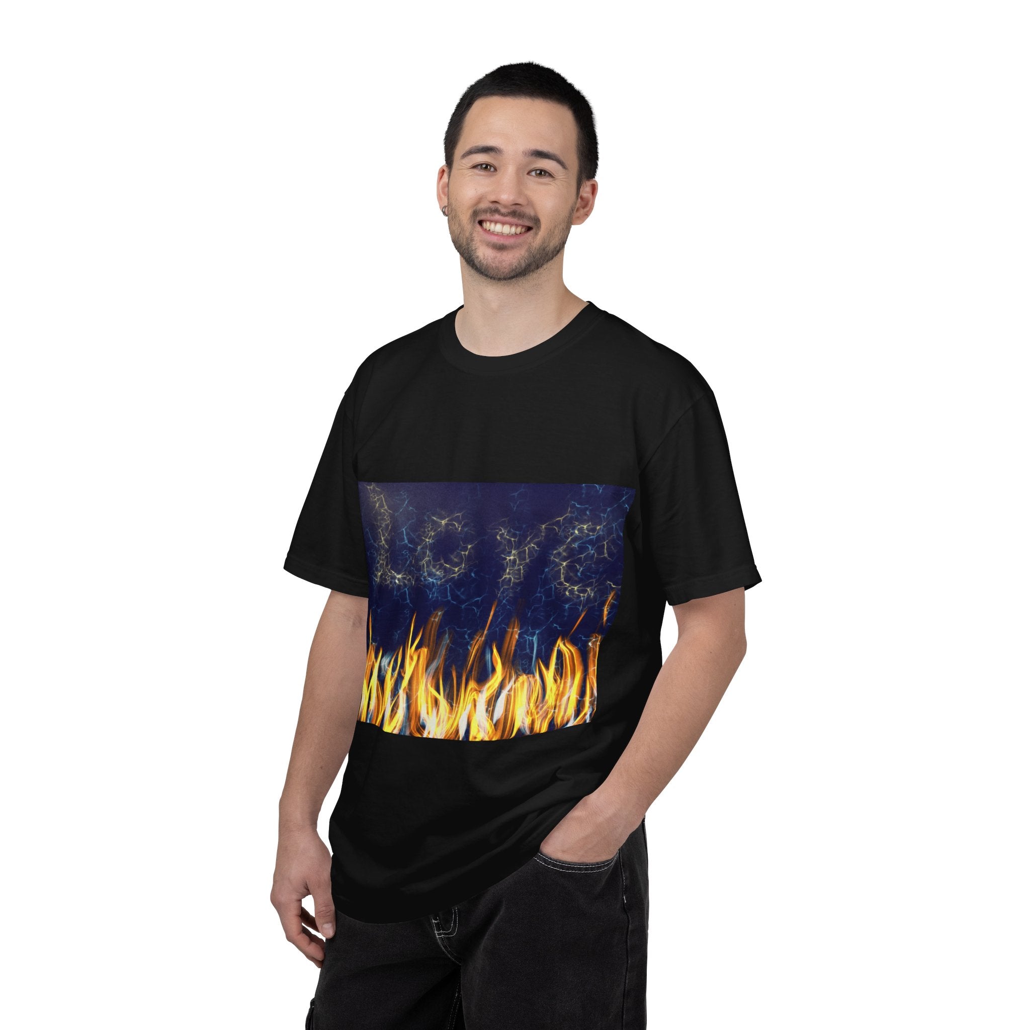 Electric Inferno on Unisex Garment-Dyed T-shirt